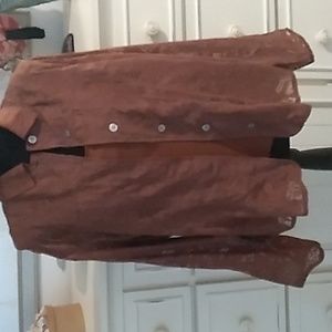 Chico's size 2 cami and long sleeve copper color blouse set